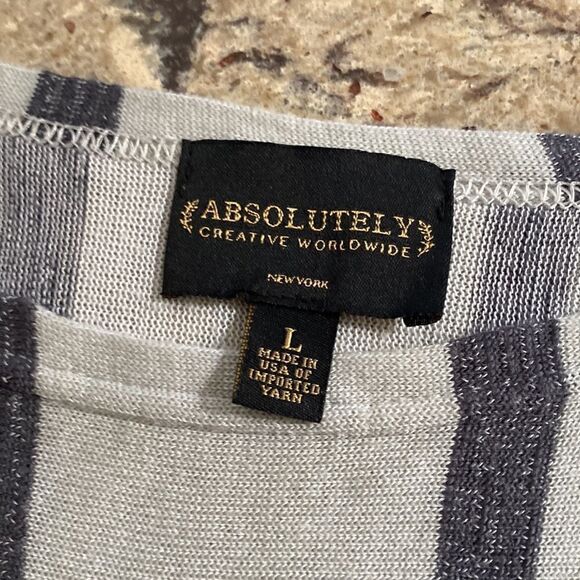 Absolutely Creative Worldwide vertical striped boat neck sweater - Picture 2 of 5